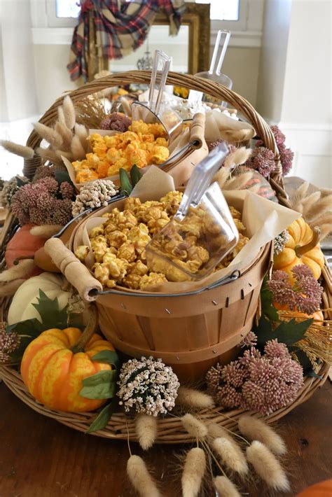 A Thanksgiving Popcorn Cornucopia Is A Delicious Centerpiece