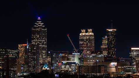 Downtown Atlanta At Night From Georgia Tech Ratlanta