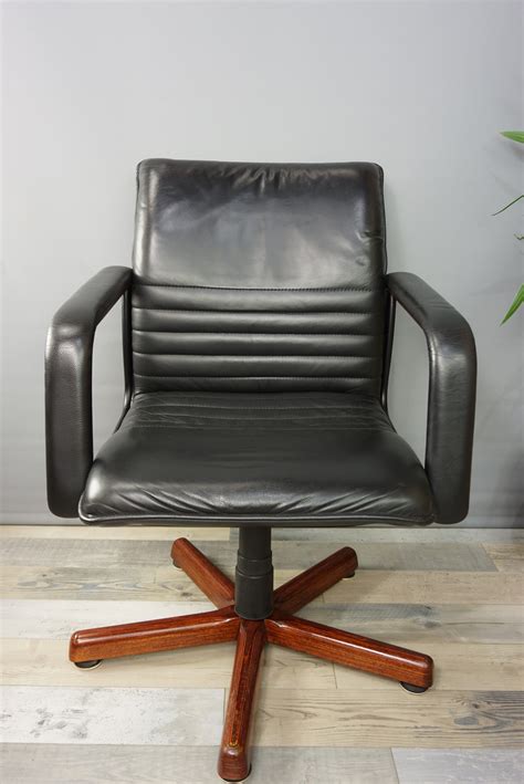 Shop office chairs and desk chairs and other antique and modern chairs and seating from top sellers and makers around the world. Vintage swivel office chair in wood and leather - 1960s ...