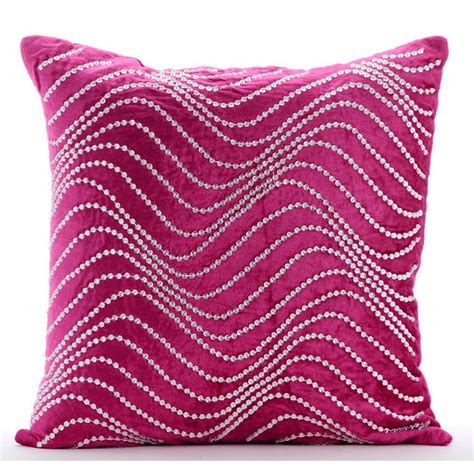 Handmade Striped Fuchsia Pink Pillow Case 24x24 Etsy Pink Velvet
