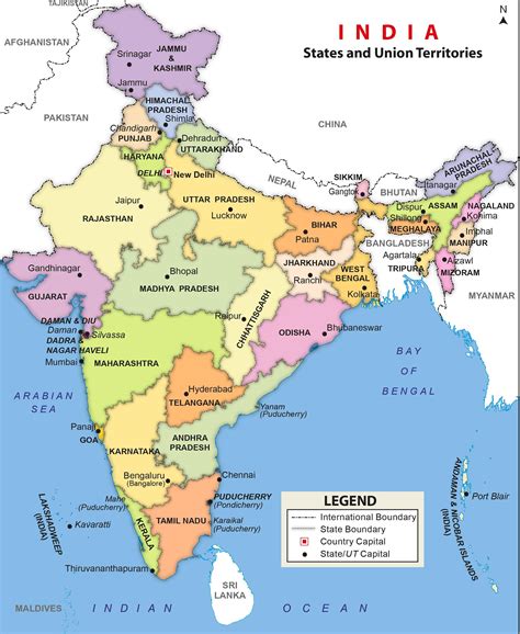 India Political Map With States