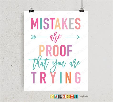 Mistakes are proof that you are trying Printable wall art | Etsy in ...