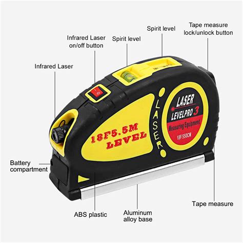 Handyman Tool Tape Measure Laser Aligner Spirit Level