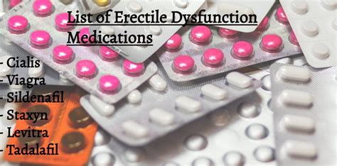 List Of Erectile Dysfunction Medications Over The Counter