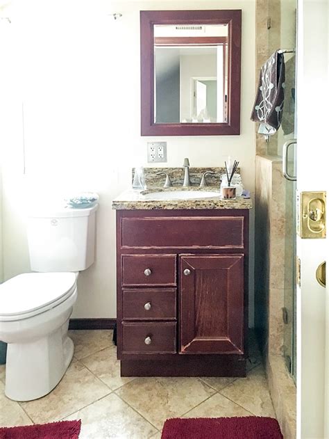 Designer bathroom makeover in relaxed traditional style. Small Bathroom Remodel - Ideas on a Budget - Anika's DIY Life