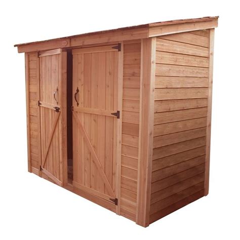 Spacesaver 8 Ft W X 4 Ft D Solid Wood Lean To Tool Shed Wood