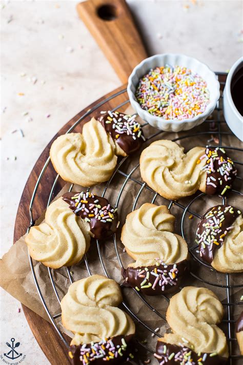 Chocolate Dipped Danish Butter Cookies The Beach House Kitchen