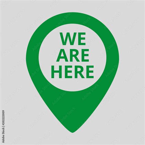 Marker Location Icon With We Are Here Text Stock Vector Adobe Stock
