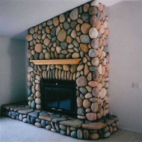 Faux River Rock Fireplace Home Gallery