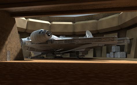 Millenium Falcon Fueling At Tatooine By Kixum