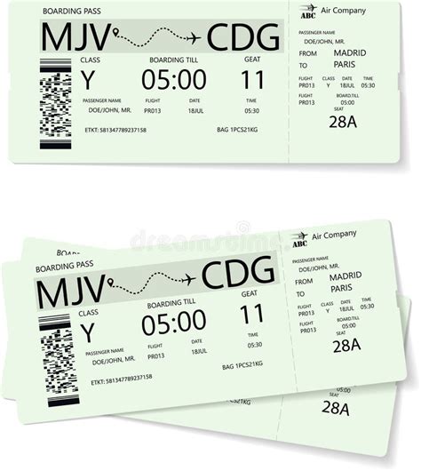 Realistic Airline Ticket Or Boarding Pass Design Stock Vector Illustration Of Airport