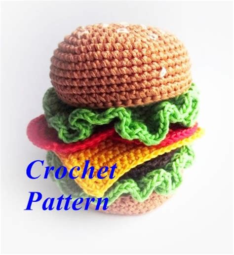 Hamburger Crochet Pattern Crochet Patternhamburger Amigurumi Etsy