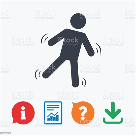 Man Falls Sign Icon Falling Down Human Symbol Stock Illustration Download Image Now Adult