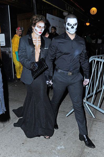 Jennifer Lopez And Casper Smart In Skeleton Face Paint Seen Leaving