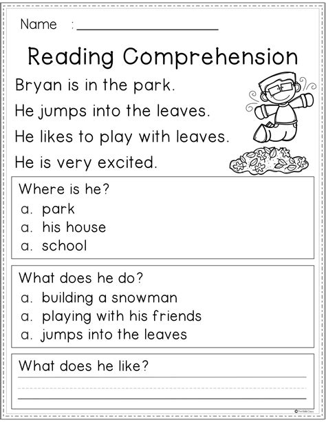 Pdf Reading Comprehension Worksheets
