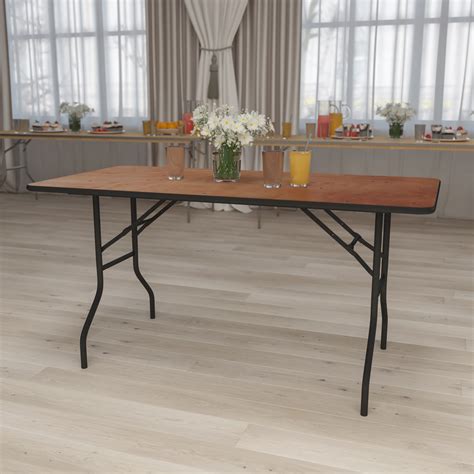 Flash Furniture Yt Wtft30x60 Tbl Gg Rectangular Wood Folding Banquet