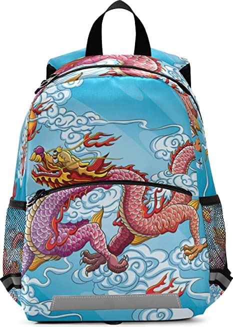 Chinese Red Dragon Backpack For School Travel Bakcpacks