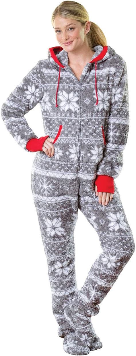 Pajamagram Hoodie Footie One Piece Pajamas For Women Fleece Womens