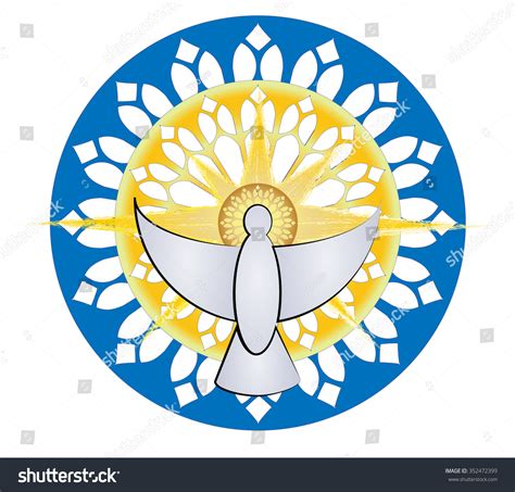 Holy Spirit Symbol Dove Gothic Rosette Stock Vector Royalty Free