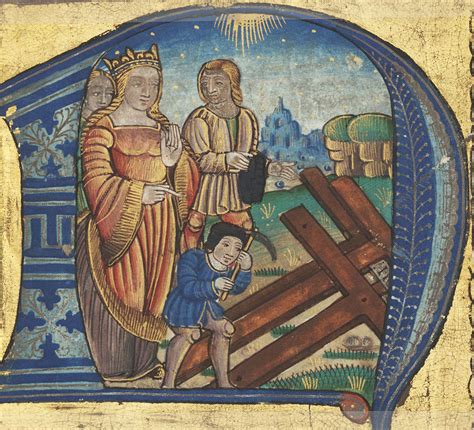 Historiated Initial N Depicting St Helena Finding The True Cross