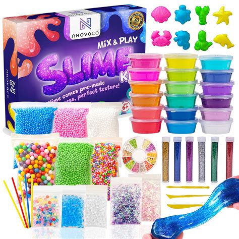 Slime Kit With Slime Supplies 18 Containers Diy Crystal Slime