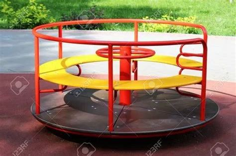 Yellow And Red Mild Steel Children Playground Swing For Amusement Park