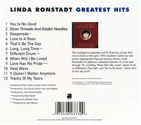 Linda Ronstadt Greatest Hits Cd