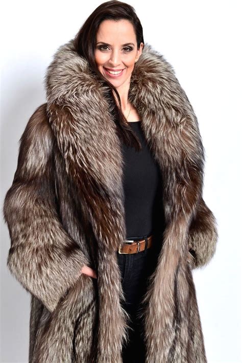 Silver Fox Fur Coat Full Length Ebay Fur Coat Fox Fur Coat