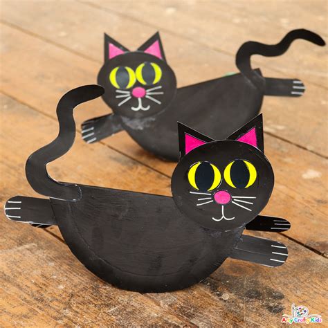 Rocking Paper Plate Black Cat Arty Crafty Kids