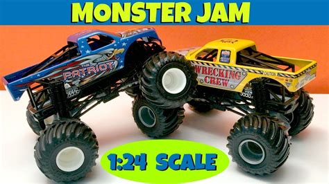 The Patriot And Wrecking Crew 124 Scale Monster Jam Trucks Youtube