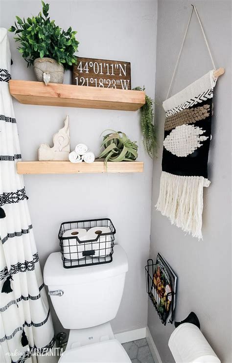 Keep reading for more makeover your bathroom by adding some gorgeous shelves above the space over your toilet. Modern Farmhouse Bathroom Reveal With Boho Vibes ...