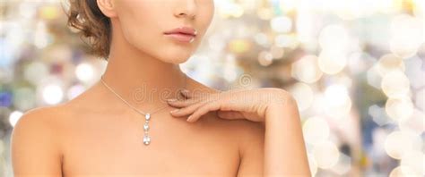 Woman Wearing Shiny Diamond Earrings Stock Photo Image Of Diamond Beautiful