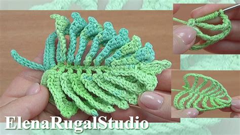 Beautiful 3d Crochet Leaf Tutorial 45 Youtube