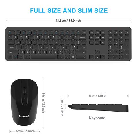 Leadsail Wireless Keyboard And Mouse Wireless Mouse And Keyboard Combo
