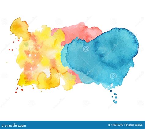 Abstract Watercolor Shape On White Background Color Splashing Hand