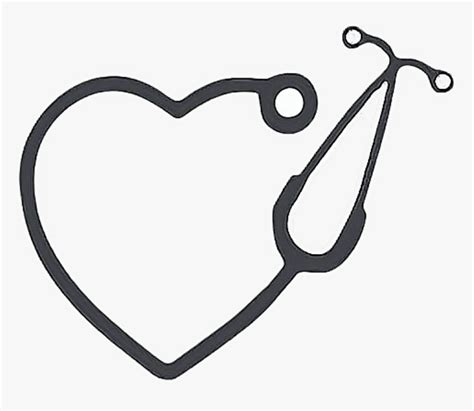 Black Heart Stethoscope Svg
