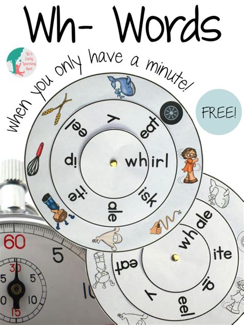 Digraphs Wh Words When You Only Have A Minute Lizs Early Learning Spot
