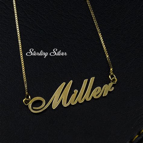 Name Necklace Gold Font Necklace Personalized Name Necklace