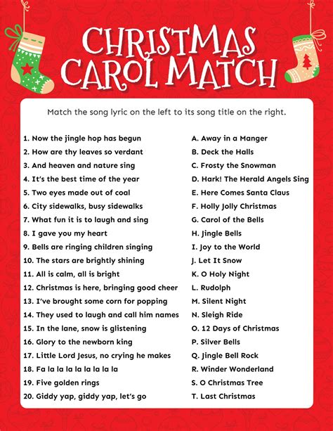 Printable Christmas Carol Games