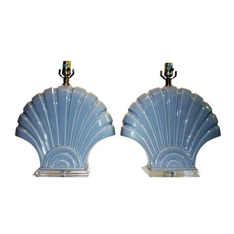 Do you need a little light shed on the subject of bedside lamps too? Vintage Scallop Seashell Lamps on Lucite Bases | Shell ...