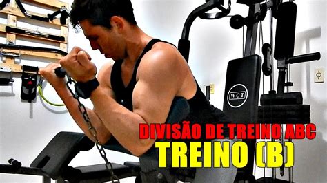 DIVISÃO DE TREINO ABC Treino B Costa Bíceps e Abdômen YouTube