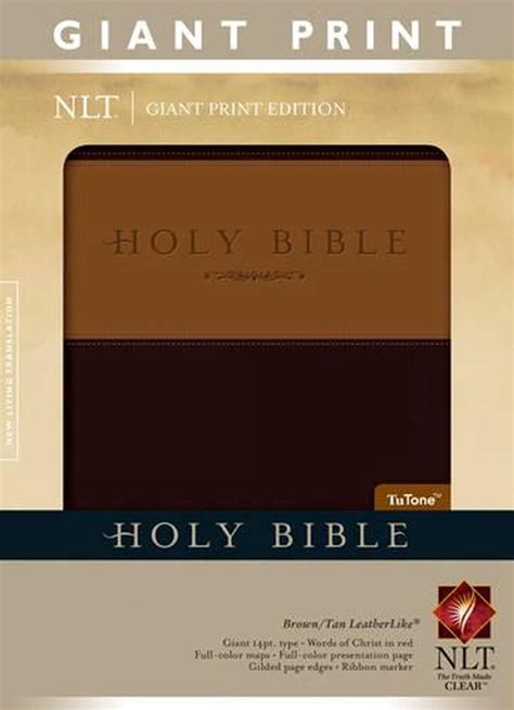 Giant Print Bible Nlt English Imitation Leather Book Free Shipping