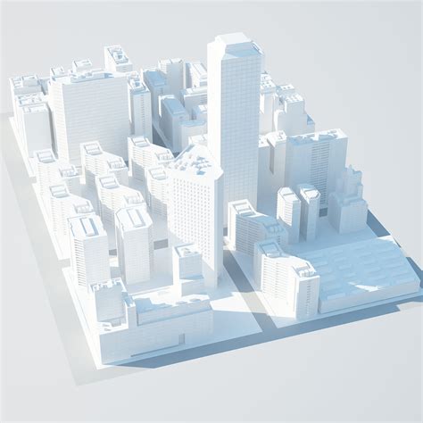 3d Model Of City Simple Cityscape For Download Polygoncity