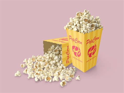 popcorn box mockup psd