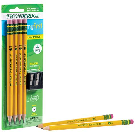 Ticonderoga My First Beginner Pencils With Bonus Sharpener Sharpened