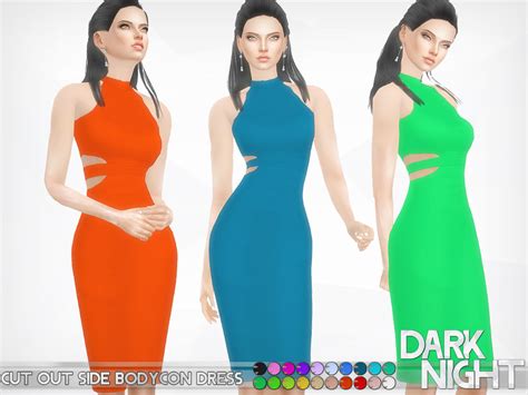 The Sims Resource Cut Out Side Bodycon Dress
