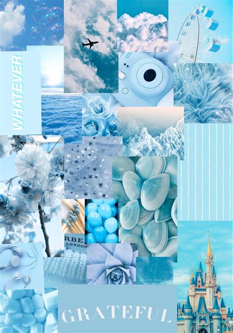 Light Blue Collage Cool Blue Wallpaper Baby Blue Aesthetic Blue
