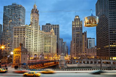 Chicago Considers Transparent Aerial Cable Cars To Link Famous City Sights