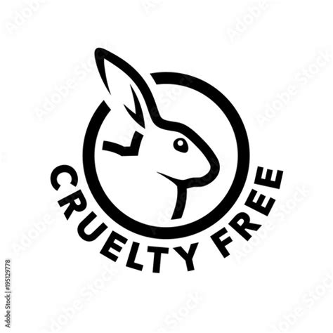 Cruelty free concept logo design with rabbit symbol. Not tested on