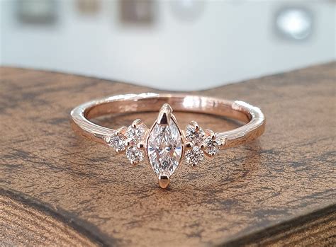 2 Carat Marquise Moissanite Rose Gold Engagement Ring Jewelry World